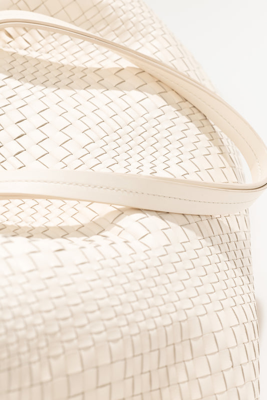 LATA Woven Leather Tote - Chalk
