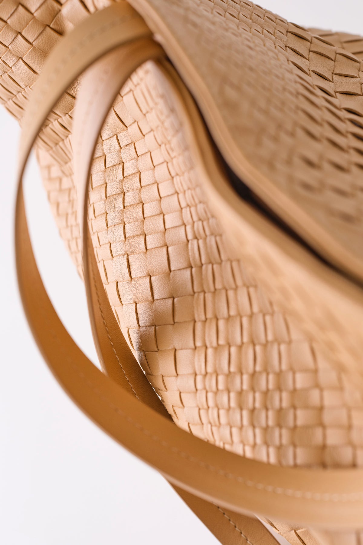 LATA Woven Leather Tote - Sand