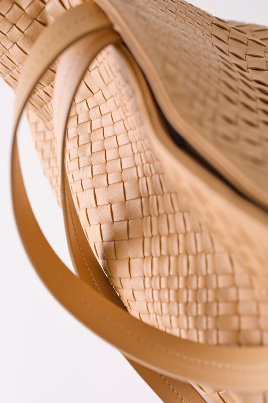 LATA Woven Leather Tote - Sand