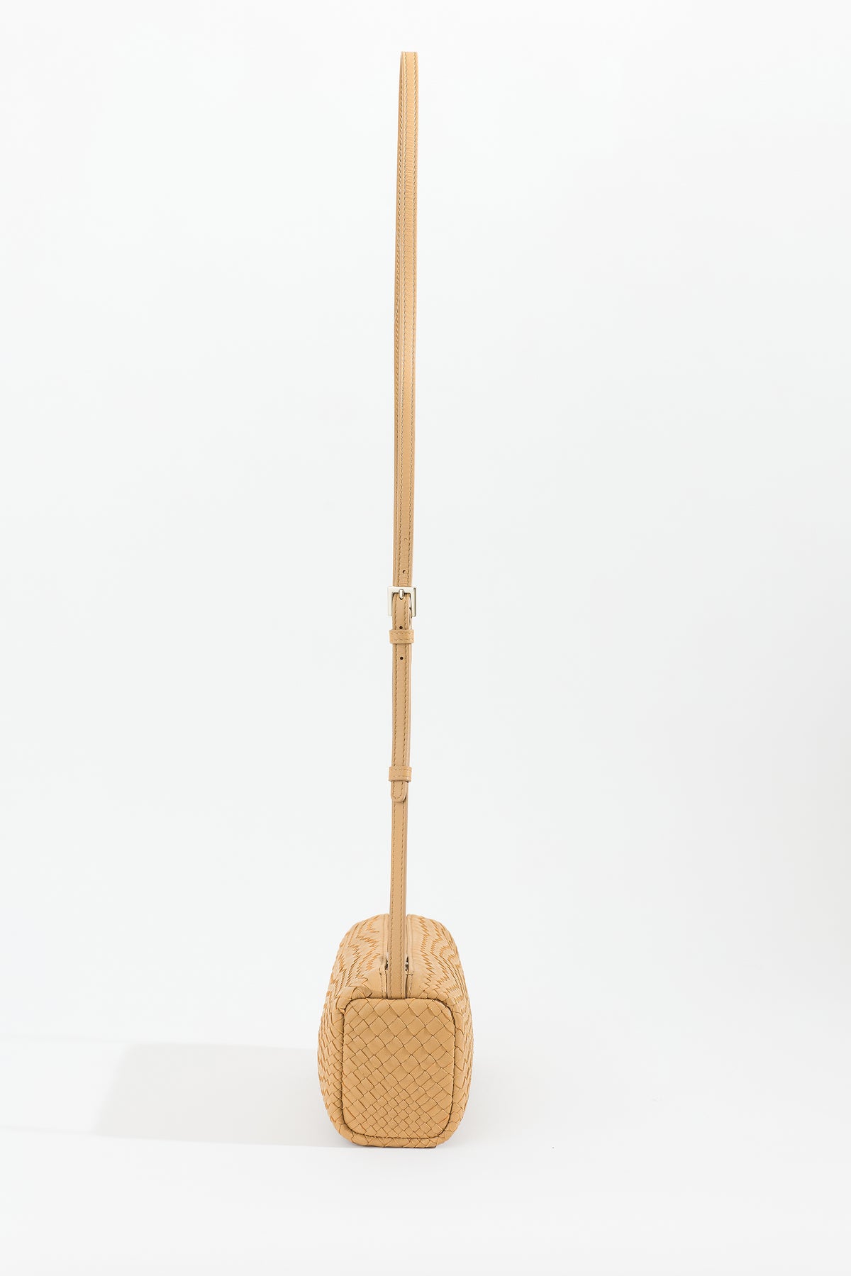 VEDA Woven Leather Crossbody Bag - Sand